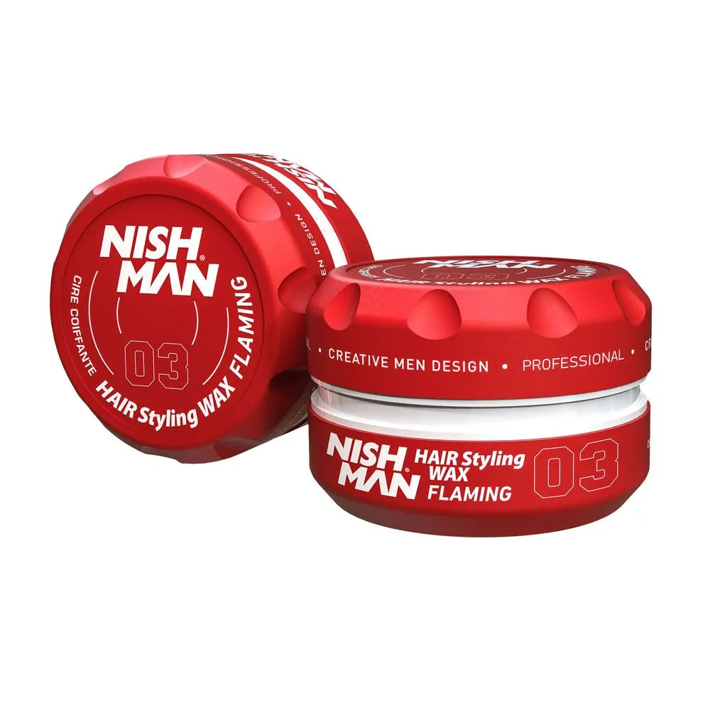 Cera para el Cabello Nishman Hair Styling Aqua Wax 03 - Flaming (Brillo Medio) 150ml