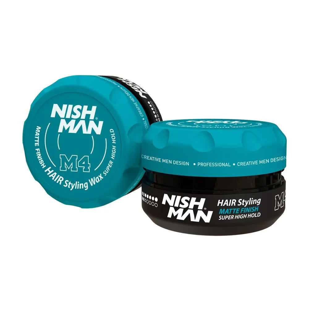 Cera Mate para el Cabello Nishman Hair Styling Wax M4 (Fuerte fijación sin Brillo) 100ml