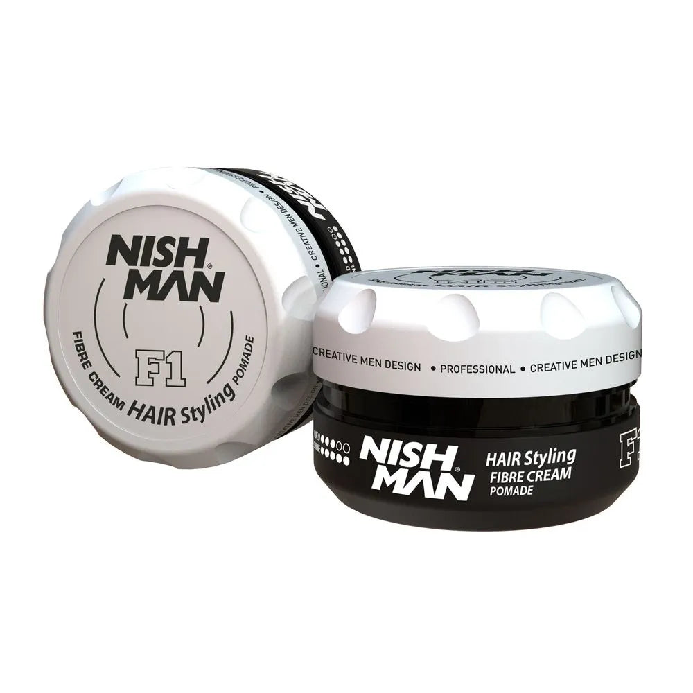 Cera Fibrosa Mate para el Cabello Nishman Hair Styling F1 (Fuerte fijación con Brillo Alto) 100ml