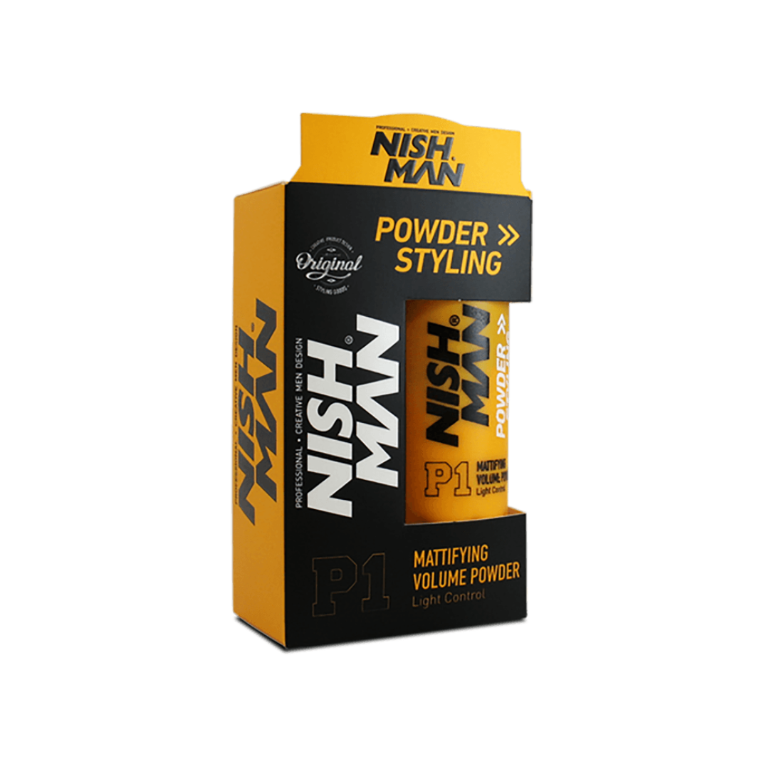 Kit de Estilo Masculino Completo Nishman + ADCAN | Cera M1 + Polvo P1 + Sea Salt Spray | Pack Grooming Hombre